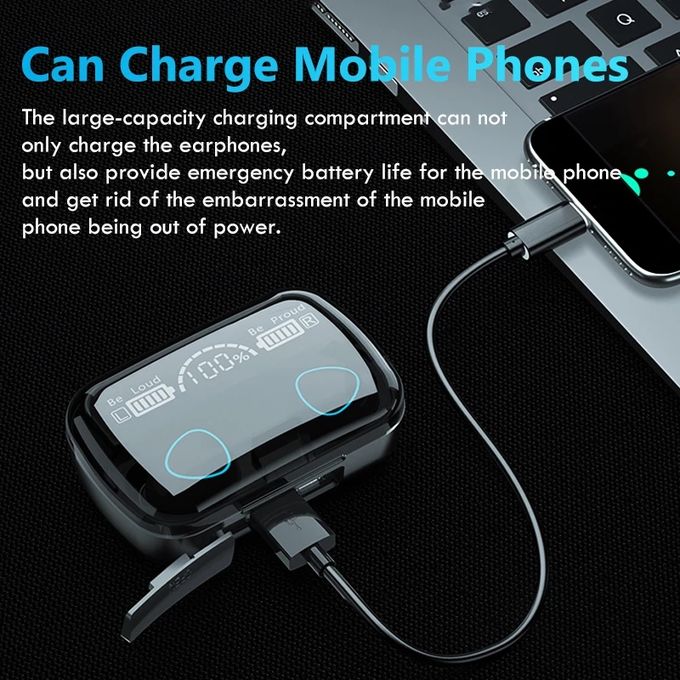 Timack M10 Wireless Bluetooth Earphone Earpods Fingerprint Touch HiFi Stereo Earbuds